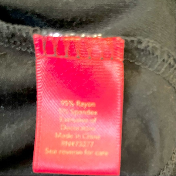 Jennifer Lopez Cold Shoulder Short Sleeve Blouse | Gold Grommets | Black | - Picture 5 of 7